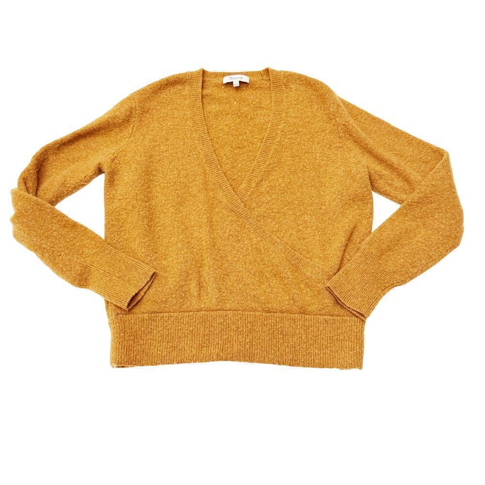 Madewell Cross Design Sweater Tan Wool Alpaca Blend size Medium